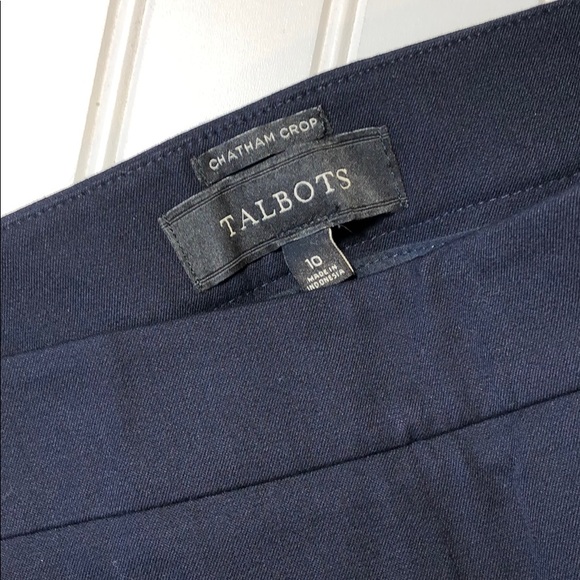 Navy Talbots Chatham capri crop pants size 10 - Picture 2 of 5